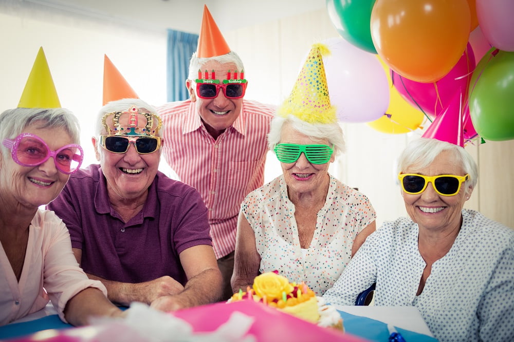 Group of seniors celebrating a birthday